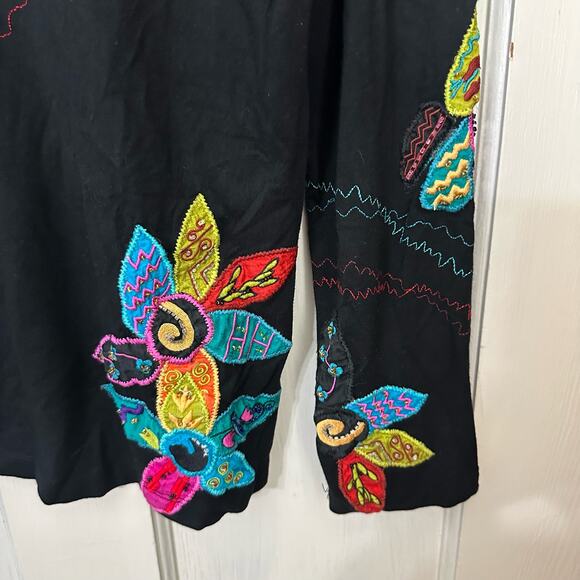 Vintage Chico's Design Top Silk Floral Embroidered Beaded Women's Size 1 Medium - Picture 4 of 7